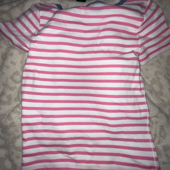 Ralph Lauren denim 1969. XL. Pink white stripes denim zipper crewneck preppy T - Picture 7 of 10